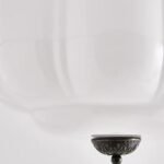 THE ELOISE WHITE SCALLOP MILK GLASS CEILING LIGHT WITH BLACK FRAME