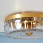 ELORA BRASS FRAME GLASS FLUSH MOUNT CEILING LIGHT