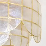 HEATHER CAPIZ FLUSH MOUNT LIGHT WITH SCALLOPED DETAIL
