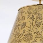 JOAN ETCHED FLORAL FLUSH MOUNT CEILING LIGHT IN ANTIQUE BRASS