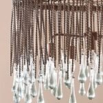 TALLIS RECYCLED GLASS CHANDELIER WITH TWISTED METAL FRAME