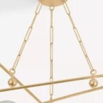 VINTAGE GOLD LEAF TURNER SIX-LIGHT CHANDELIER