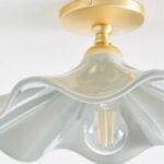 BOBBI FLUSH MOUNT LIGHT WITH SCULPTURAL CERAMIC WAVES
