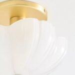 FLORA FLUSH MOUNT CEILING LIGHT WITH WHITE FLOWER GLASS DESIGN