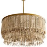 BAJA ORGANIC WOOD SHELL BEADED CHANDELIER