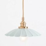 SCALLOPED METAL PENDANT LIGHT GREY