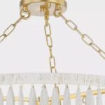 TIFFANY CASCADE WOODEN BEAD CEILING CHANDELIER IN WHITEWASHED FINISH