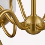 MITZI HAVANA 6 LIGHT AGED BRASS CEILING CHANDELIER WITH OPAL GLASS