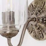 THE ELOISE SCALLOP MILK GLASS WALL SCONCE IN NICKEL