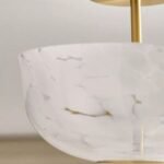 MARGUERITE FLUSH MOUNT LIGHT WITH DOTTED GLASS SHADE
