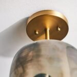 SOFT FOG SEMI FLUSH MOUNT WITH GLASS SHADE
