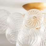 TALIA FLUSH MOUNT LIGHT WITH LARGE GLASS SHADE