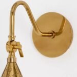 JOAN FLORAL ETCHED ANTIQUE BRASS WALL LIGHT