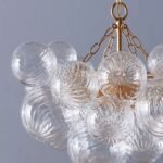ELEGANT TALIA SWIRLED GLASS SEMI FLUSH MOUNT