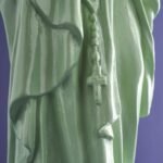 LIGHT GREEN VIRGIN MARY DECORATIVE STATUE