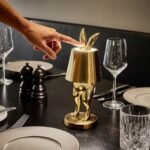 DECORATIVE GOLD RABBIT TABLE LAMP WITH LED LIGHT