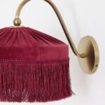 SINCLAIR FRINGED VELVET WALL SCONCE IN BURGUNDY