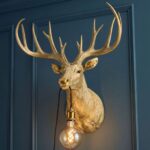 DECORATIVE HARRY STAG WALL LAMP IN GOLD