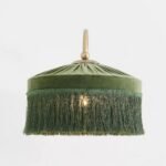 SINCLAIR FRINGED VELVET WALL SCONCE IN GREEN