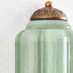 THE ELOISE SCALLOP GREEN GLASS WALL SCONCE IN BRASS