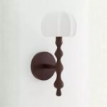 LALA REIMAGINED DECORATIVE DARK BROWN WOOD SHADE WALL SCONCE