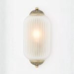 THE ELOISE BRASS FLUSH WALL SCONCE WITH CLEAR GLASS SCALLOP DETAIL