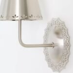 LACIE LACE TRIM ANTIQUE NICKEL SCONCE LIGHT