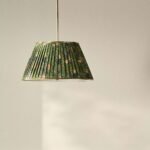 LEE BRASS RUCHED PRINTED MOUNT PENDANT LIGHT GREEN