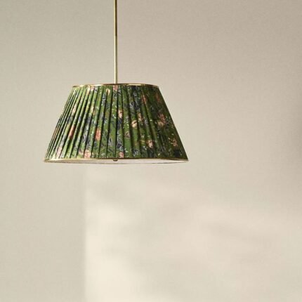 LEE BRASS RUCHED PRINTED MOUNT PENDANT LIGHT GREEN