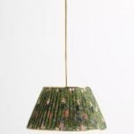 LEE BRASS RUCHED PRINTED MOUNT PENDANT LIGHT GREEN
