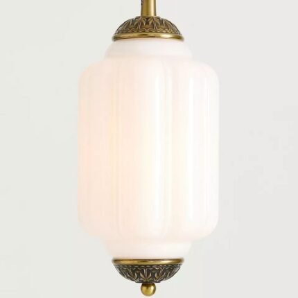 THE ELOISE SCALLOP PETITE PENDANT CEILING LIGHT WHITE GLASS BRASS