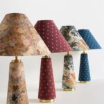 LULU EMPIRE TABLE LAMP WITH PINK PRINTED FABRIC UPHOLSTERY