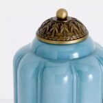 THE ELOISE TABLE LAMP IN BLUE SCALLOP MILK GLASS