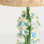 FLORAL TOLE IRON LAMP WITH HYDRANGEA FINISH