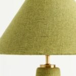 LULU GREEN TABLE LAMP WITH LINEN SHADE