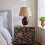 BURGUNDY CERAMIC TABLE LAMP BASE WITH JUG DESIGN