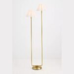 REGINA ANDREW POLLY WHITE METAL FLOOR LAMP WITH SCALLOPED SHADE