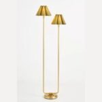 REGINA ANDREW POLLY GREEN METAL FLOOR LAMP WITH SCALLOPED SHADE