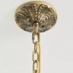 THE ELOISE GREEN MILK GLASS CHANDELIER WITH SCALLOP DETAIL