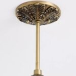 ELOISE DECORATIVE MILK GLASS SEMI FLUSH MOUNT LIGHT WITH BRASS FRAME