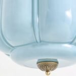 ELOISE BLUE MILK GLASS PENDANT LIGHT WITH SCALLOP DETAIL