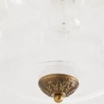 THE ELOISE BRASS FLUSH MOUNT LIGHT WITH SCALLOP MILK GLASS SHADE