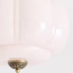 THE ELOISE DECORATIVE PINK CEILING LIGHT WITH SCALLOPED MILK GLASS