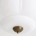 THE ELOISE WHITE FLUSH MOUNT LIGHT WITH SCALLOP MILK GLASS SHADE