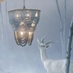 OMBRE DECORATIVE CHANDELIER WITH WOOD BEADS
