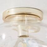 ORGANIC SHAPED IRIDESCENT GLASS FLUSH MOUNT LIGHT
