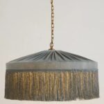 SINCLAIR TASSEL FRINGED PENDANT LIGHT IN BLUE VELVET