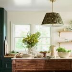 LEE BRASS RUCHED PRINTED SEMI FLUSH PENDANT LIGHT 24 INCH