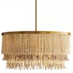 ORGANIC WOOD COCONUT SHELL BEADED CHANDELIER