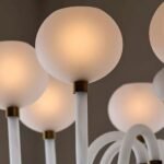 TEBALDI ETCHED GLASS VENETIAN STYLE CHANDELIER CEILING LIGHT